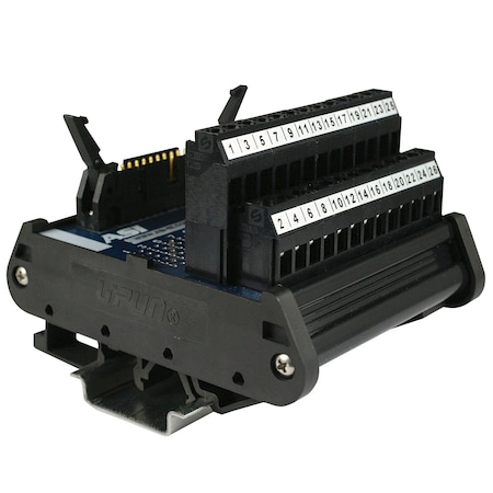 Asi 26 Pin Ribbon Cable Breakout Board, DIN Rail Mount 26 Pin IDC Connector To Screw Terminal Blocks 10004